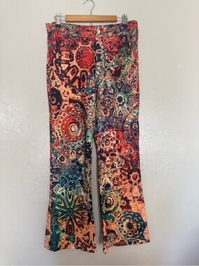 Women’s Multicolor Patterned Flare Pants - Vibrant Print